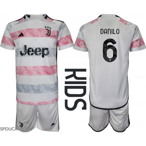 Dječji Nogometni Dres Juventus Danilo Luiz #6 Gostujuci 2023-24 Kratak Rukav (+ Kratke hlače)